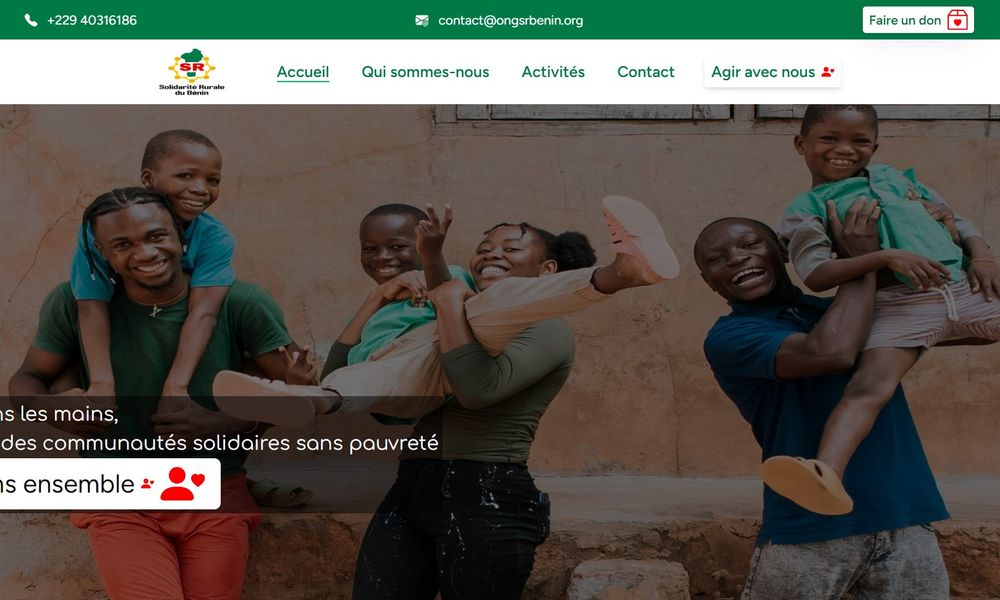 Capture de la page d’accueil